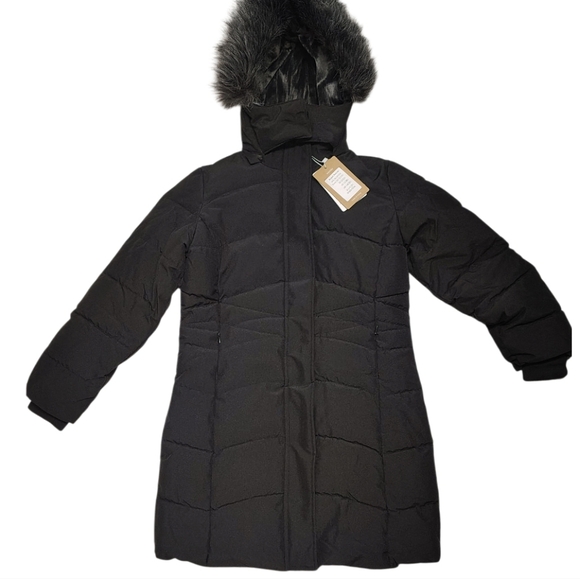 Wantdo Kids' Black Fleece-Lined Winter Parka (Size 10-12) Black Faux Fur Hood - Picture 12 of 16